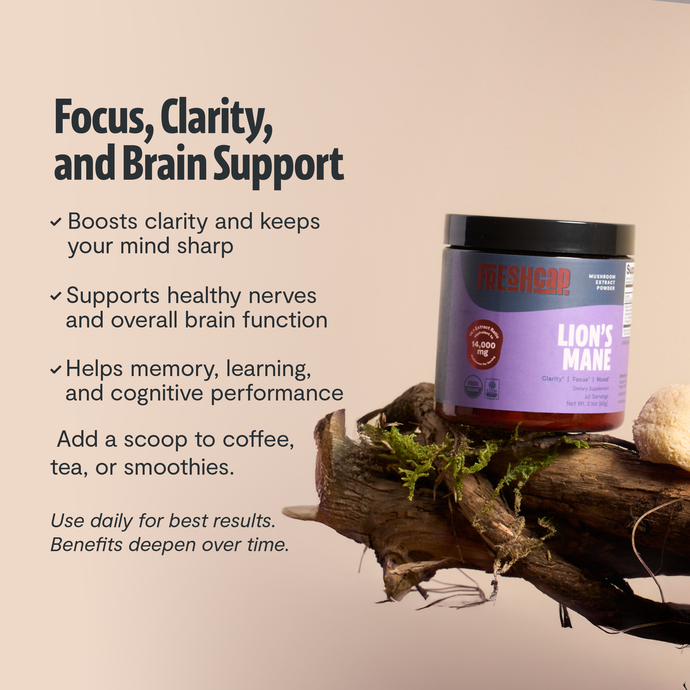 Organic Mushroom Complex Supplement Capsules